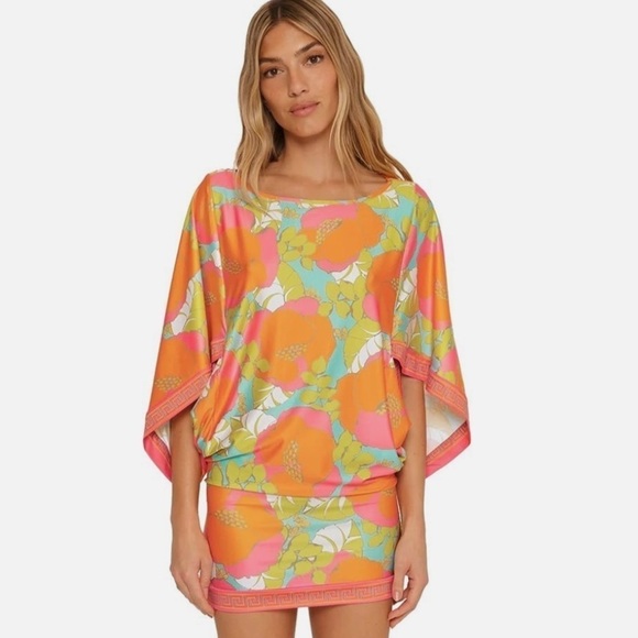 NWT Trina Turk Playa De Flor Floral Printed Swim Coverup Tunic Dress - Picture 1 of 7